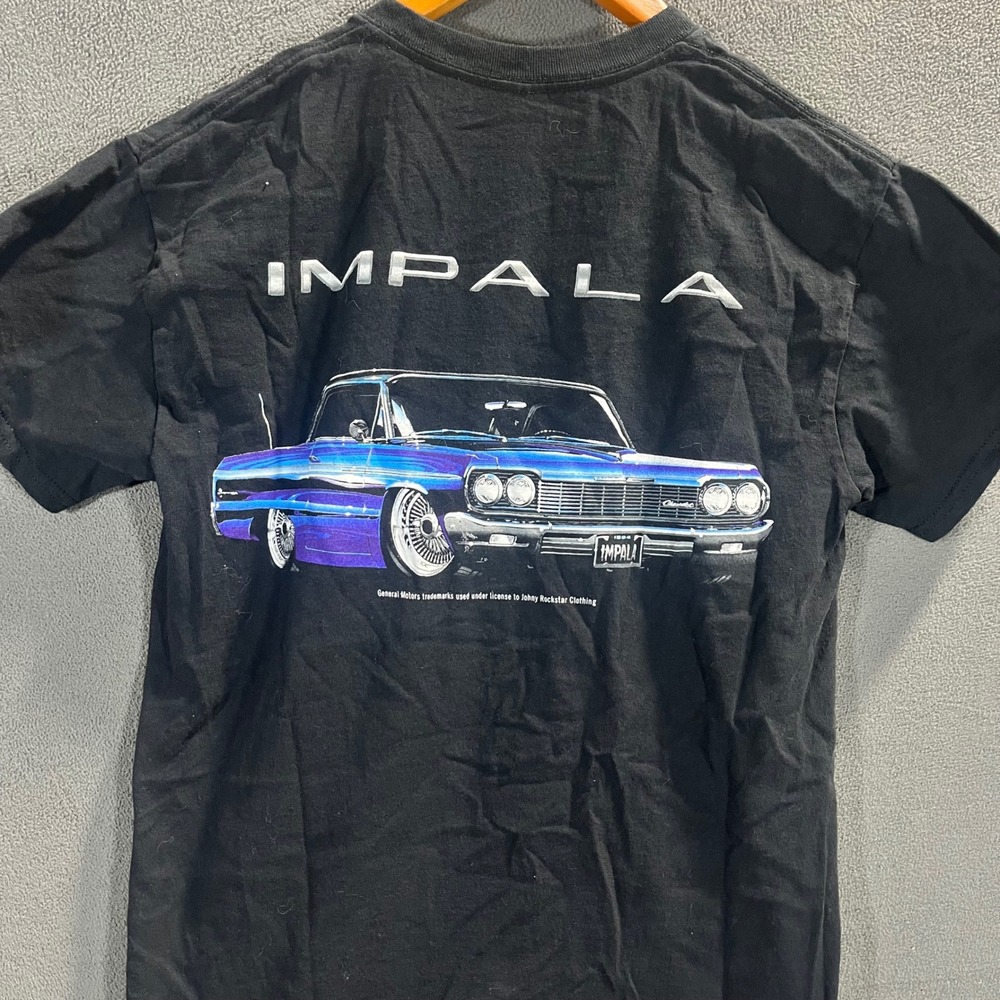 Gildan Chevy Impala 1964 Lowrider Graphic T-Shirt Black Small Johny Rockstar